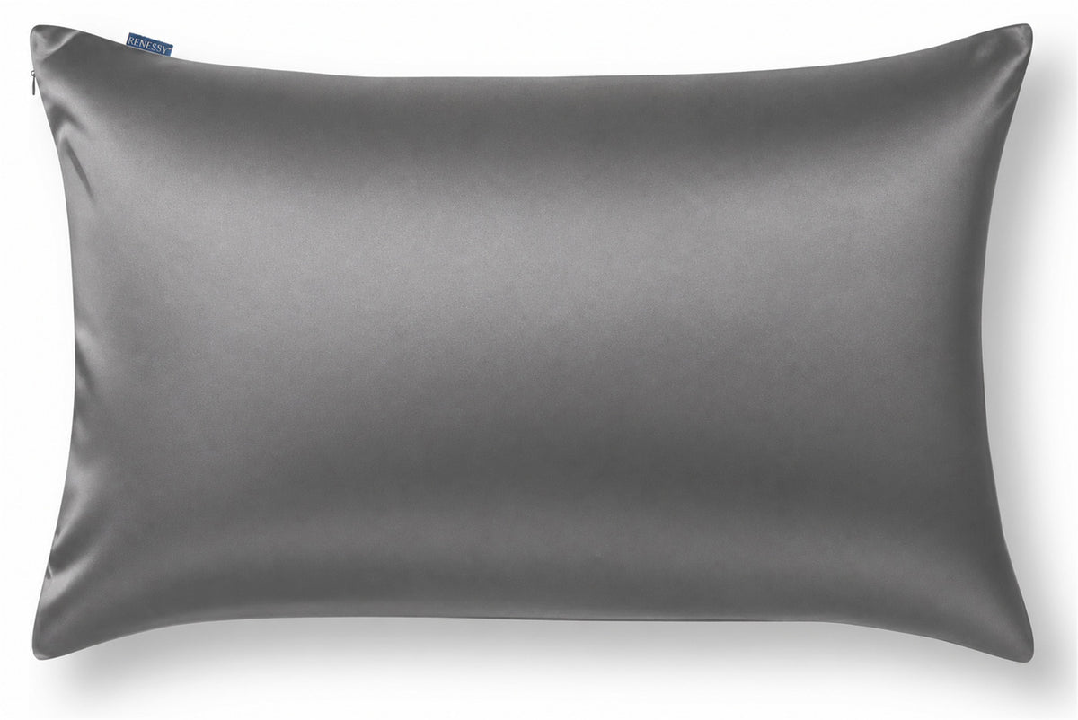 RENESSY Silk Pillowcase, 100% Organic Mulberry Silk, 22 Momme 6A (Standard) – Graphite Grey
