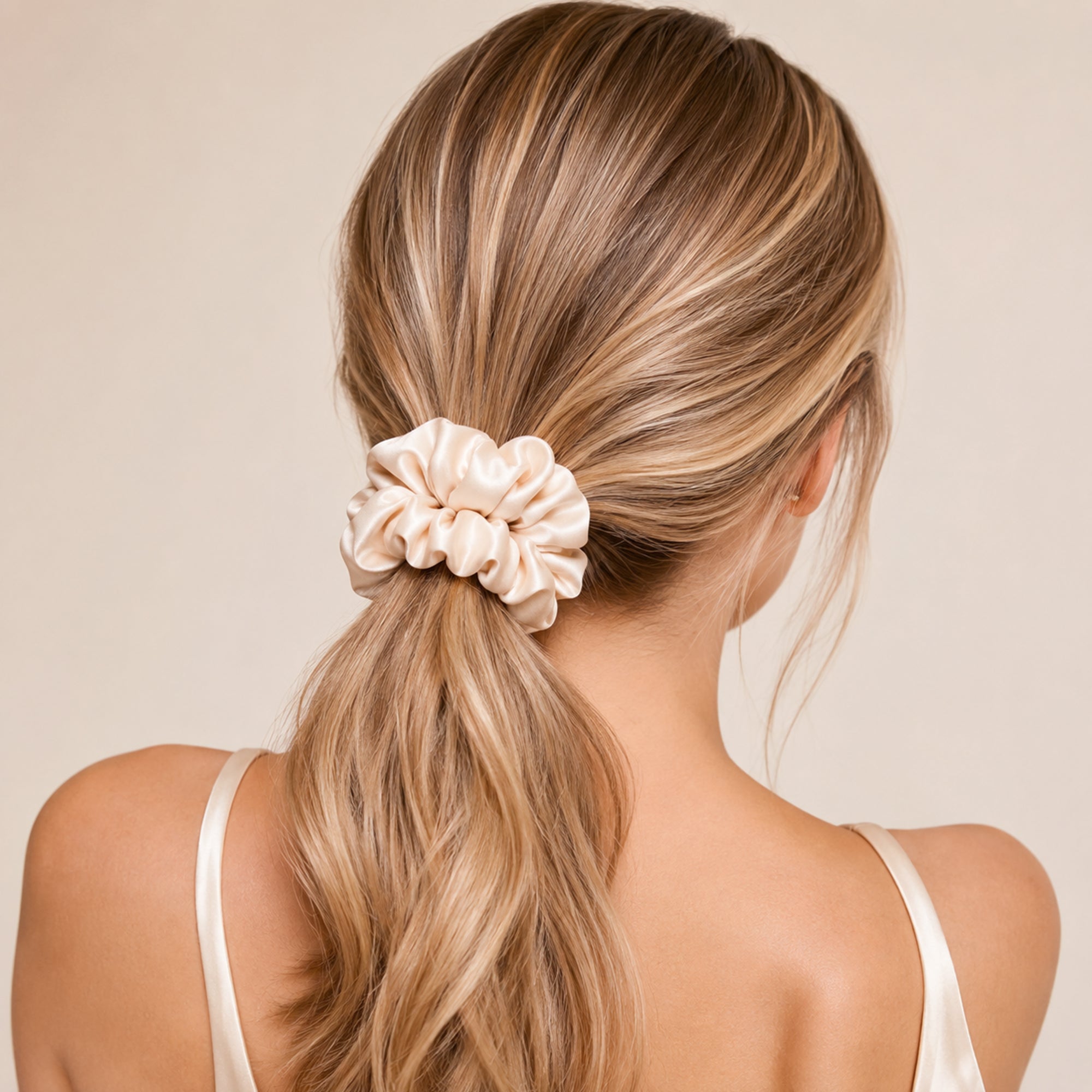 RENESSY Silk Hair Scrunchies, 100% Organic Silk, Large 3-Pack, 22 Momme 6A - PT01