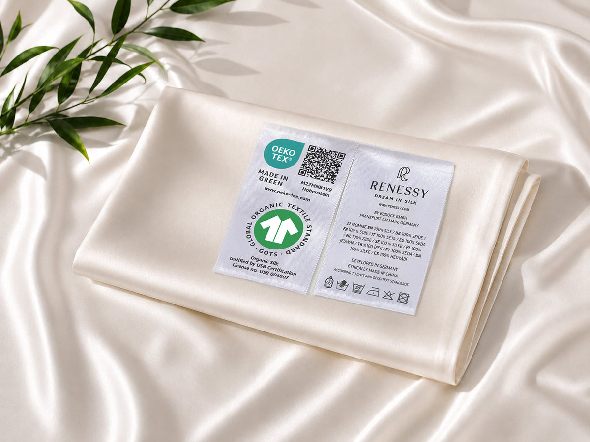 Close-up of smooth organic silk texture