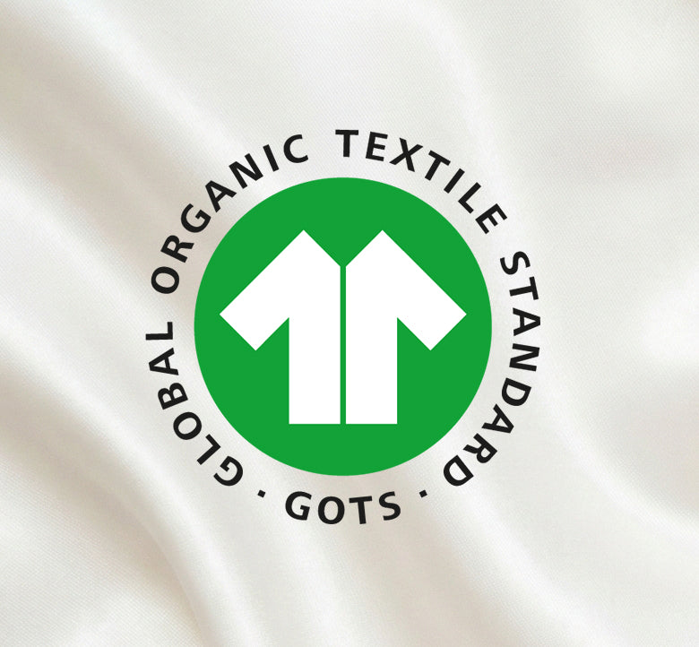 RENESSY organic silk detail with GOTS certification proof