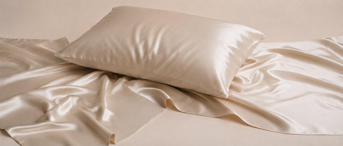 Close-up detail of RENESSY organic mulberry silk